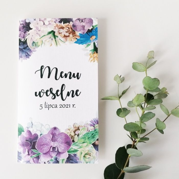 Menu na stół weselny wzór ORCHIDEA