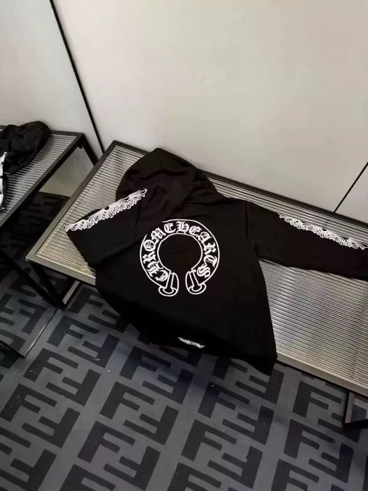 Зіп-худі Chrome Hearts Black | Чорна кофта Хром Хартс на блискавці