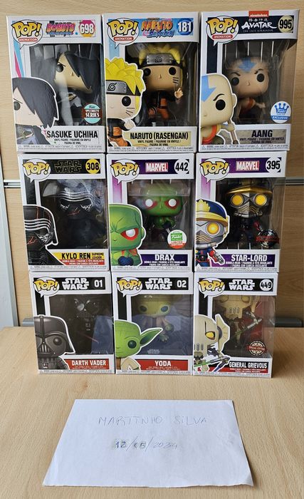 Funko Pop Marvel, Star Wars, Naruto, Avatar