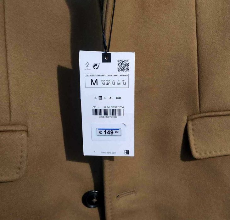 Manto para homem de ZARA novo!
