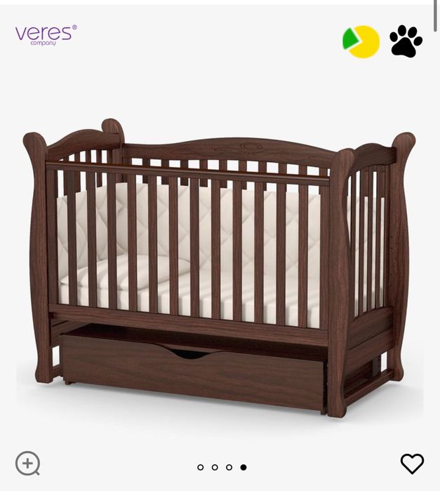 Дитяче ліжко Верес ЛД 15 з маятником, шухлядою і матрасом