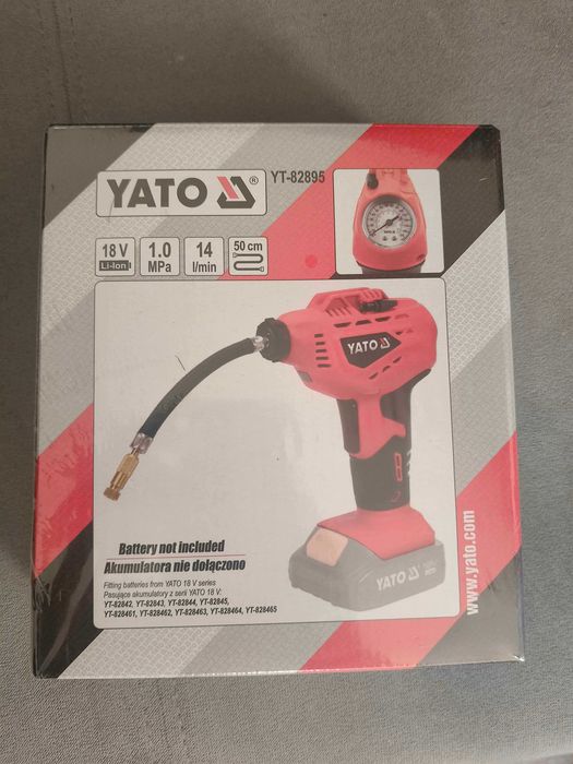 Yato kompresor, pompka, pistolet do pompowania 18 V, nowy