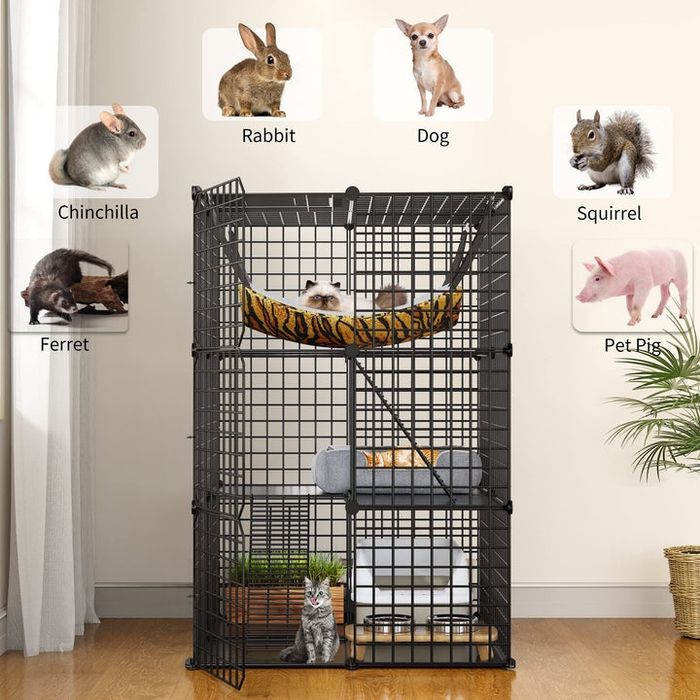 YITAHOME Cat Cage Indoor 3-рівнева клітка для котів та дрібних тварин