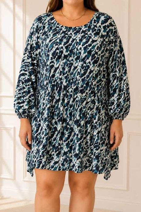 Sheego tunika damska 100% wiskoza 50 5XL plus size wzorzysta nowa
