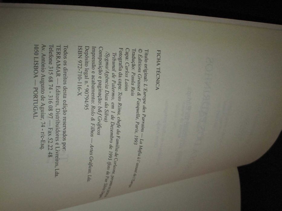 Livro A Europa dos Padrinhos Fabrizio Calvi