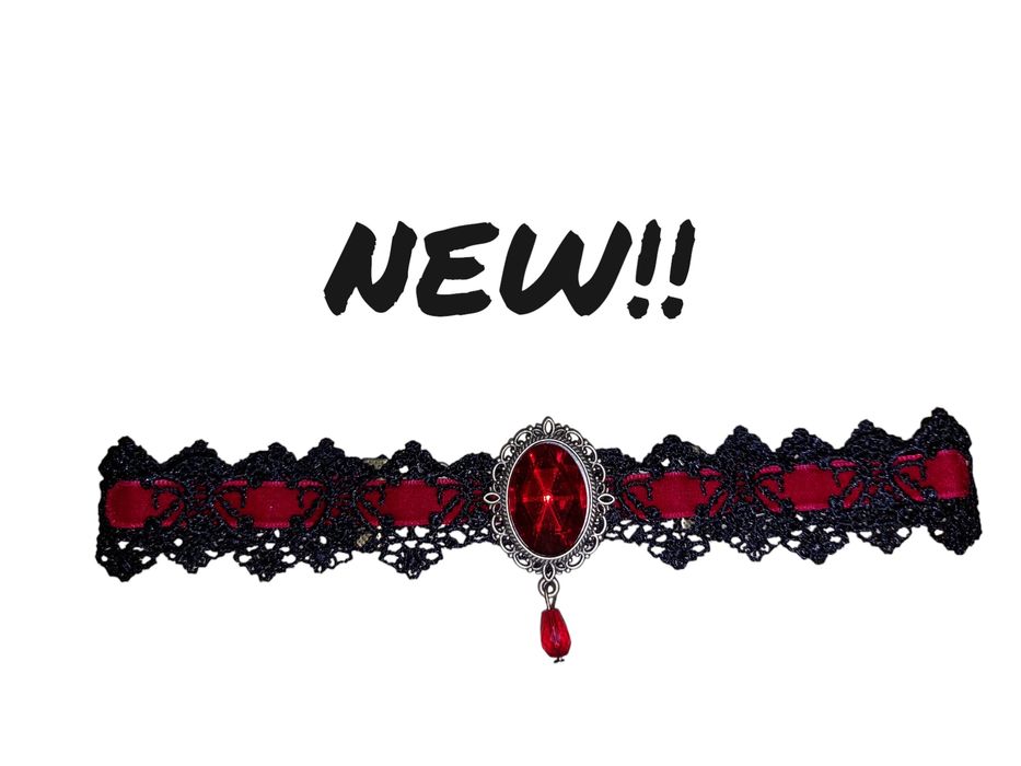 Nowy damski naszyjnik choker goth alternativ welur