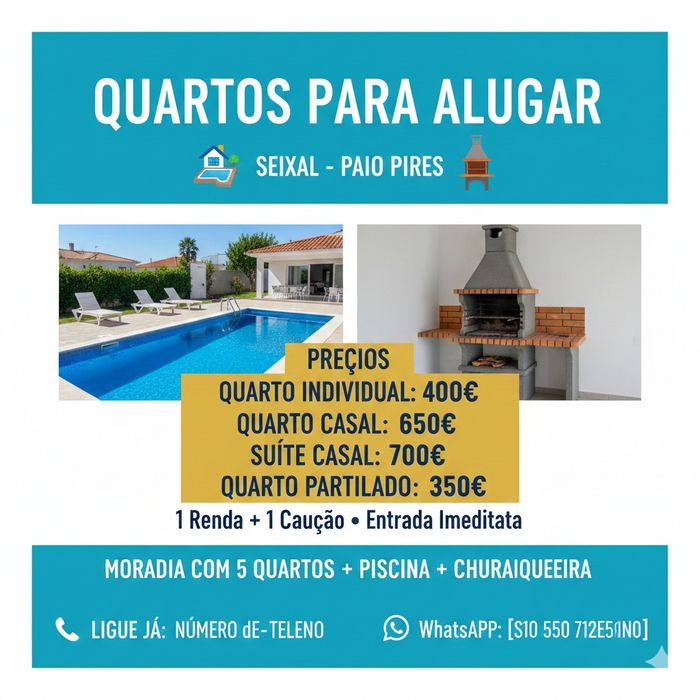 QUARTOS PARA ENTRADA Imediato