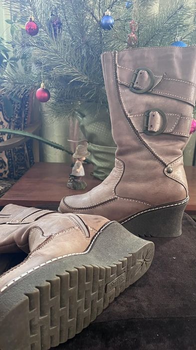 Чоботи зимові шкіряні