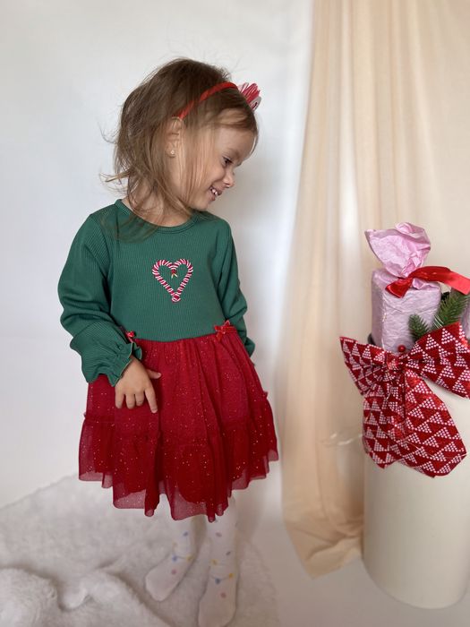 Утеплена новорічна сукня для дівчинки (98/104)