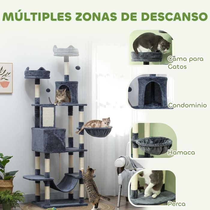 ENVIO GRÁTIS - Arranhador 60x50x206cm, Árvore, raspador para gatos