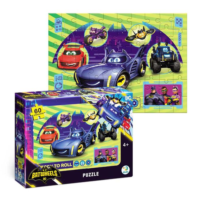 Пазли Dodo Batwheels (Бетмен, Бетколес, Бетмобіль) 60шт, від 4 років