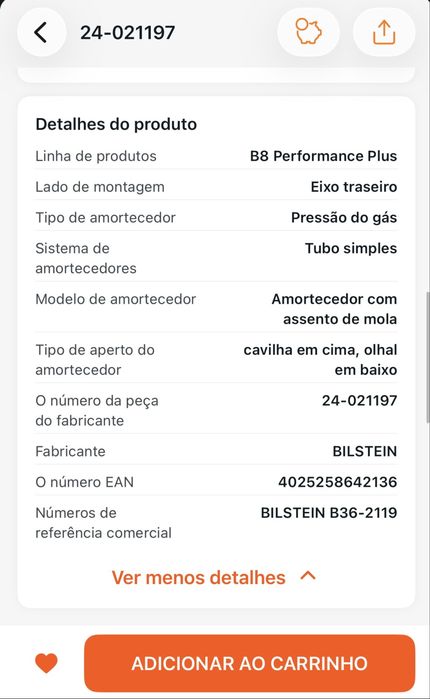 Amortecedor B8 - SEAT 6K2