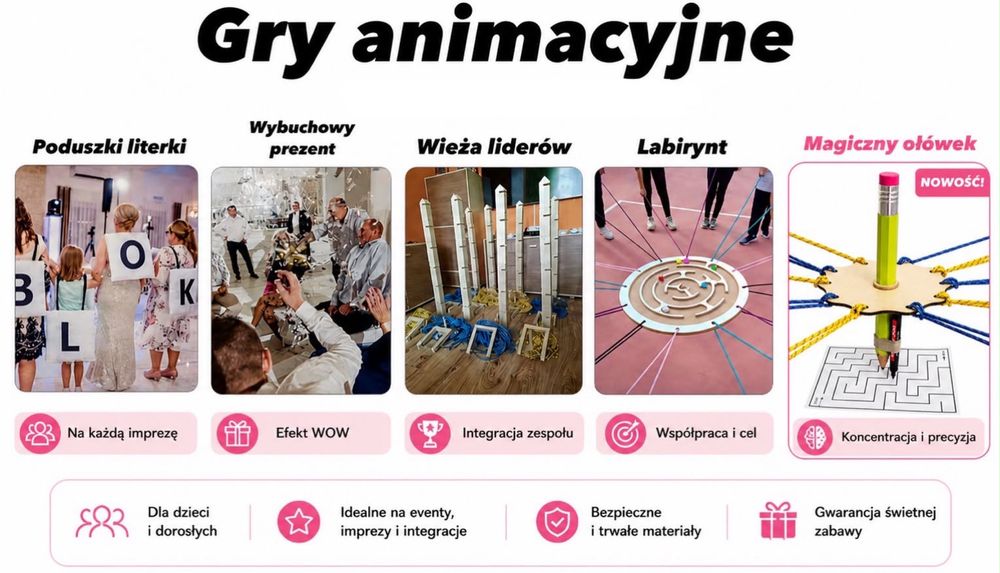 Weselna gra integracyjna zabawa budowa budowanie wieży wieża liderów