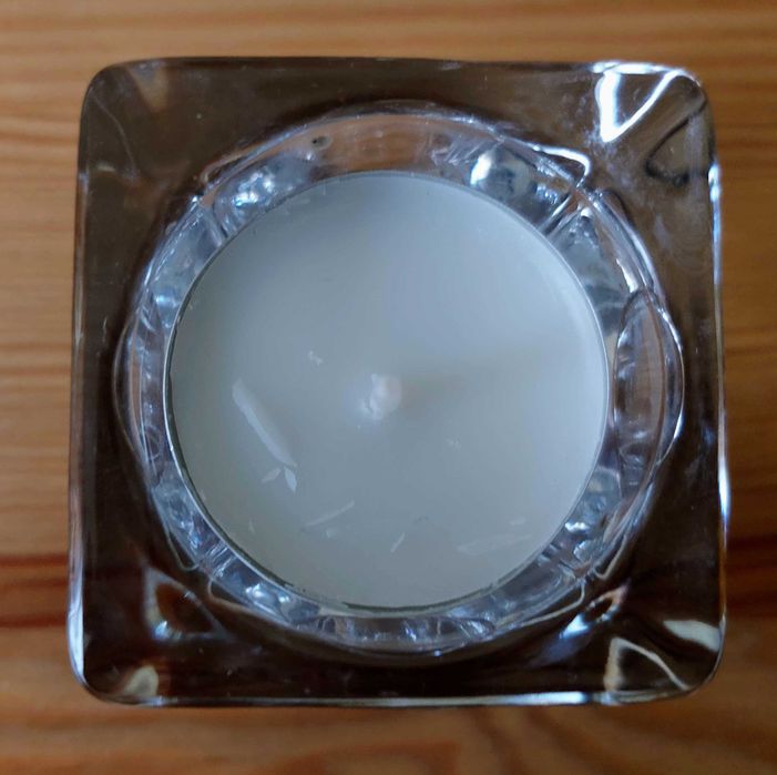 Szklany świecznik na tealight'y mały przezroczysty