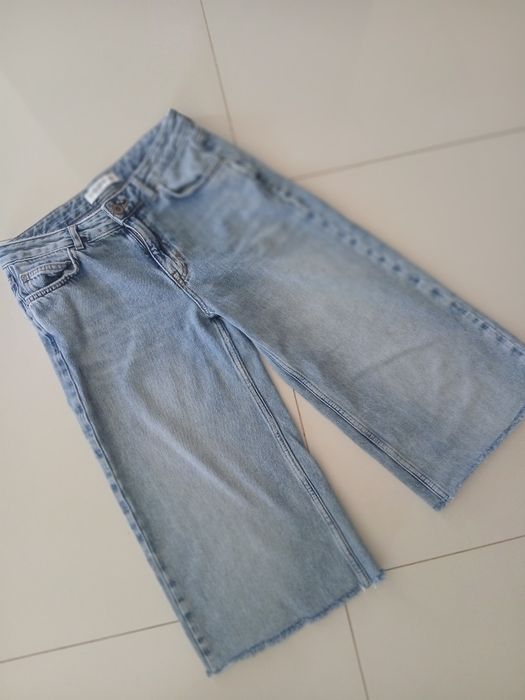 Pull&Bear bermudy młodzieżowe damskie 32 jeansowe szerokie spodnie 34