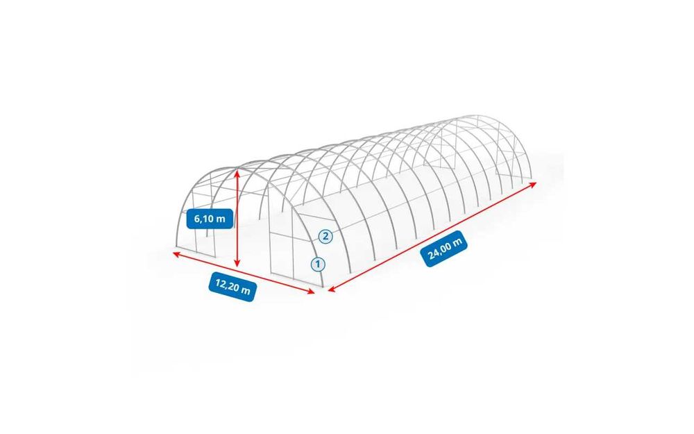 Hala Namiotowa Łukowa, Tunel, Namiot 12,2x24m Całoroczna! na baloty