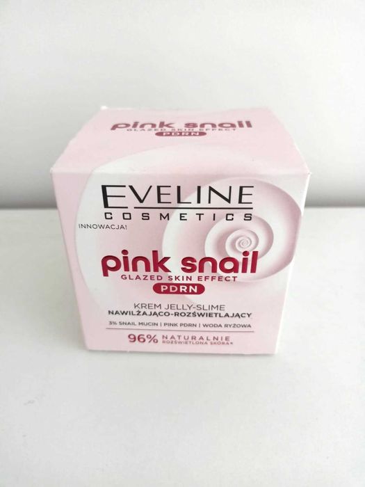 NOWY Krem do twarzy Eveline Pink Snail nawilżająco-rozświetlający 50 ml