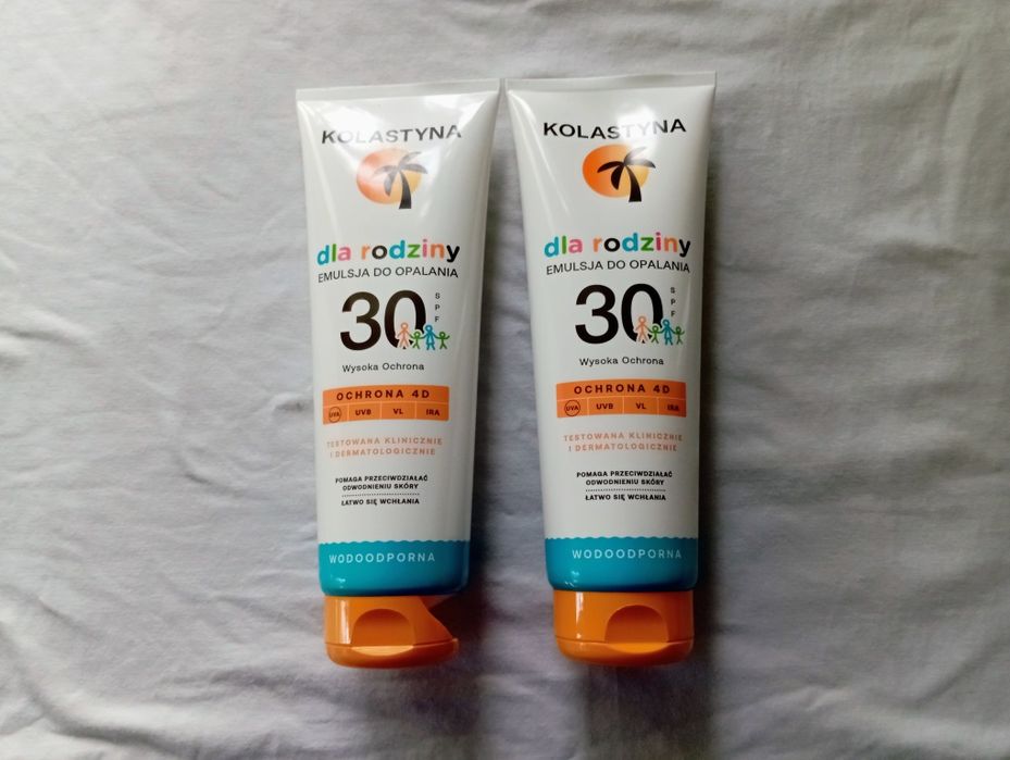 Kolastyna Family Emulsja do opalania 30 spf 250 ml wodoodporna 2 szt.