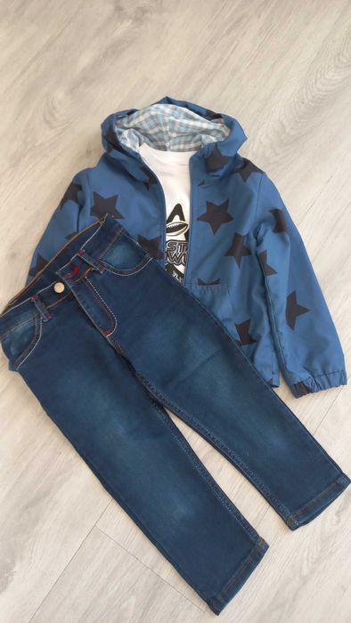 Komplet dla chłopca : wiatrówka , raglan  , jeansy