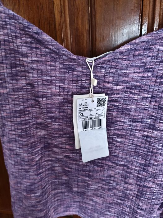 Conjunto top e saia Mango Roxo L XL