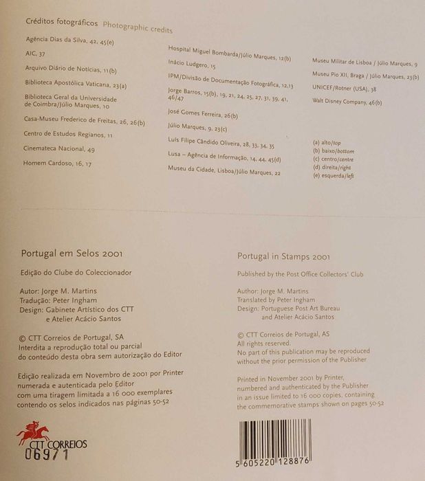 Livro CTT Portugal em Selos 2001