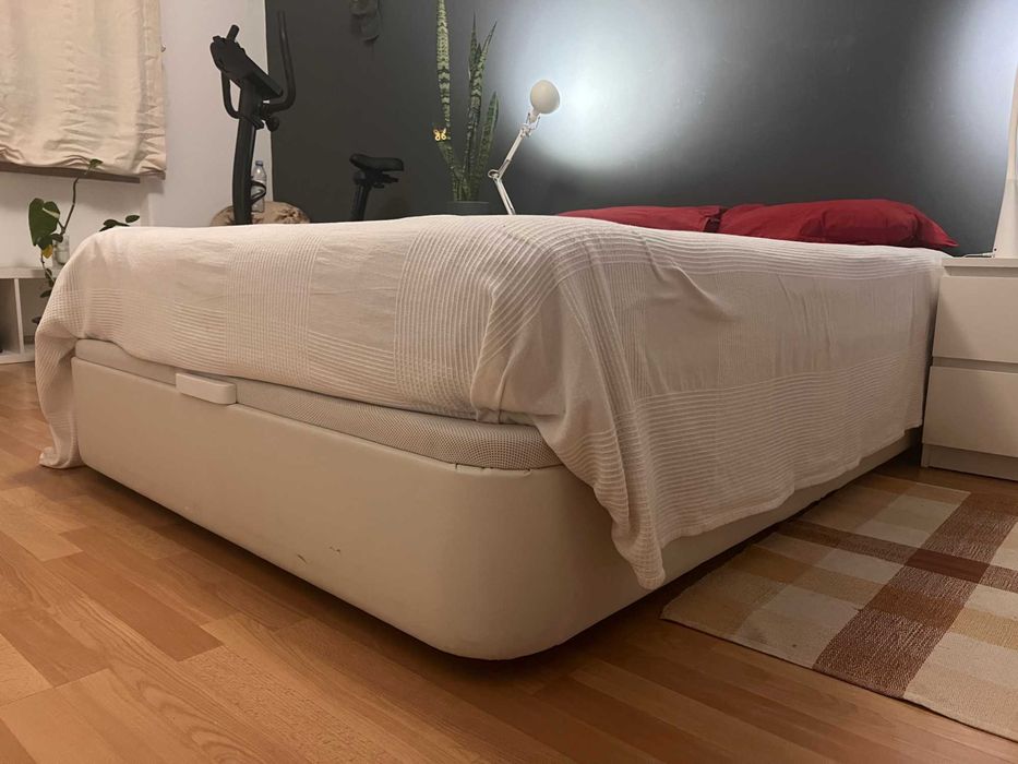 Cama otomana de casal 140x200 + colchão