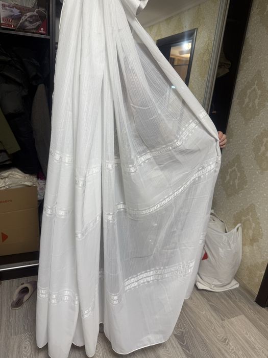 Шикарна готова на тісьмі тюль льон коротка нова.