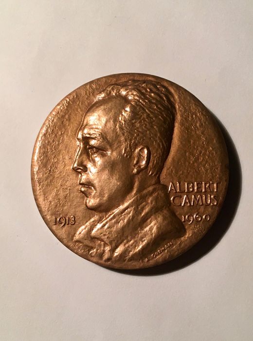ALBERT CAMUS - medalha de bronze - diâmetro 67 mm