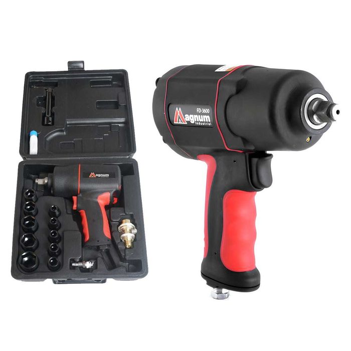 Klucz 1/2" pneumatyczny do kół 1620 Nm udarowy z nasadkami zakrętarka