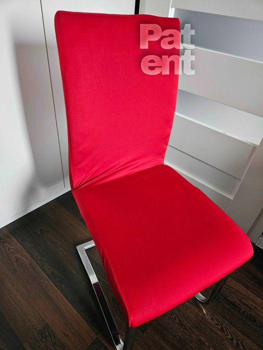 Pokrowce na krzesła elastyczne 4 sztuki czerwone komplet zestaw