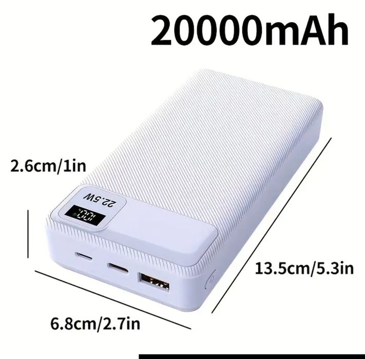 Портативний Power Bank ємністю 20000 мАг з швидкою зарядкою 22.5W