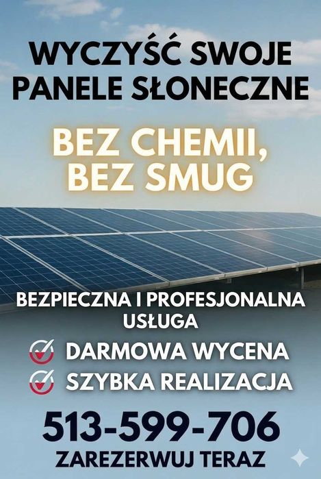 Panele fotowoltaiczne (solarne) mycie