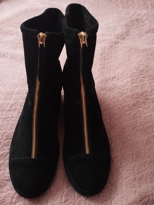 Buty Botki czarne zamsz 41
