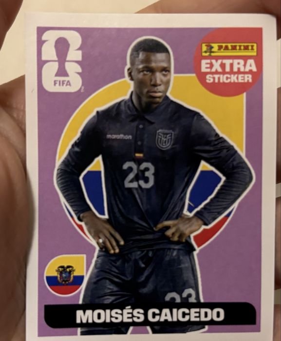 vendo extra sticker de Moisés Caicedo copa do mundo 2026