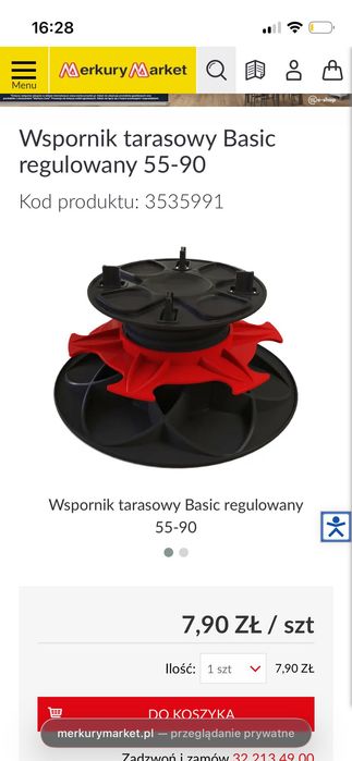 Wspornik tarasowy basic regulowany