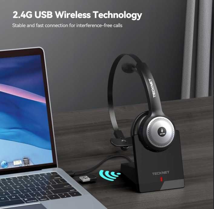 Zestaw Bluetooth z Mikrofonem Redukcja Szumów Baza Ładująca 32h