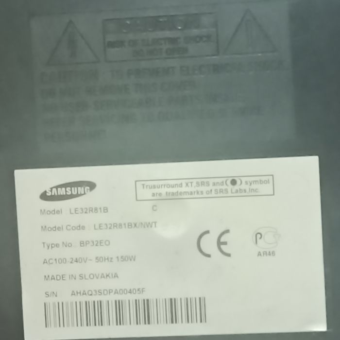 Телевізор samsung на запчастини, модель: LE32R81B
