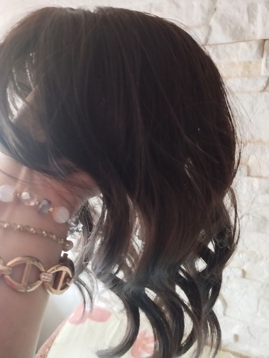 Nowa treska dopinka przypinka uzupełnienie topper clip ciemny brąz