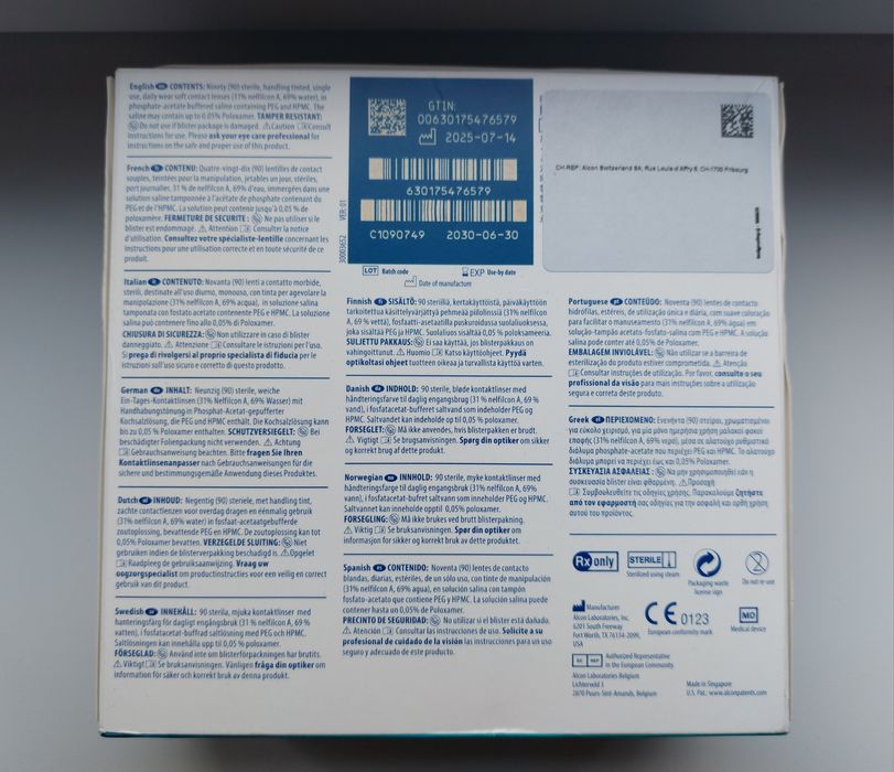 Контактные линзы Dailies AquaComfort Plus (PWR -4.75), 90 шт, новые