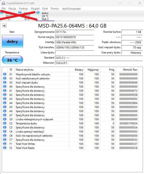 SSD 64 GB – MicroStorage MSD-PA25.6-064MS (PATA)
