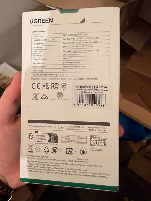 Powerbank Ugreen PB205 25000mAh 145W (90597A) Grey