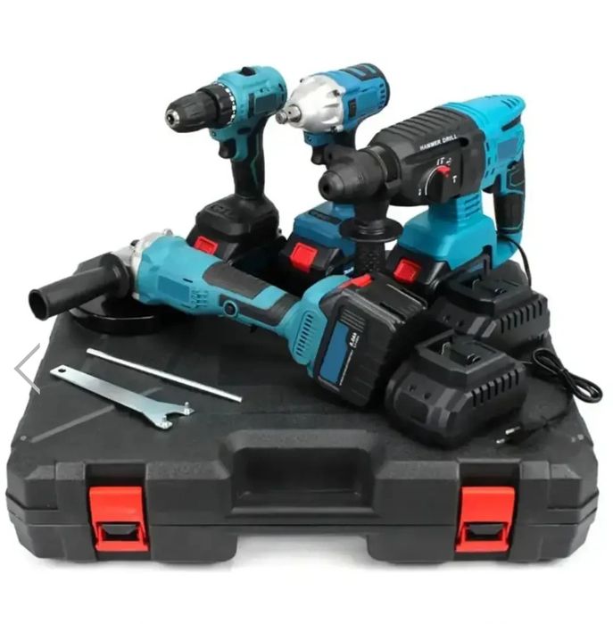 Набір 4в1 Шуруповерт Гайковерт Перфоратор Болгарка