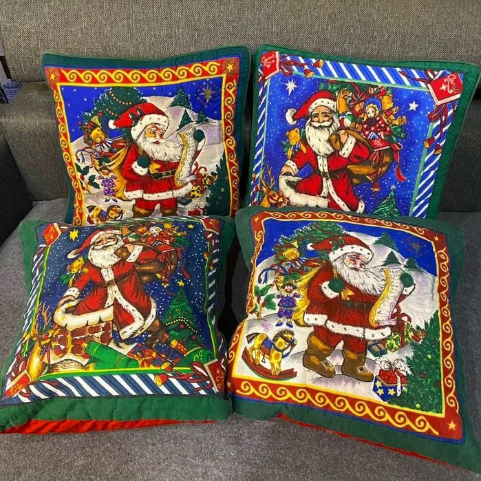 Новогодние наволочки, новорічні,різдвяні святий Миколай, Санта Клаус