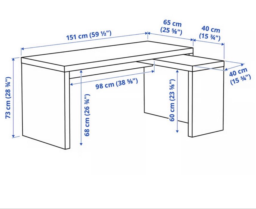 Biurko narożne Ikea Malm