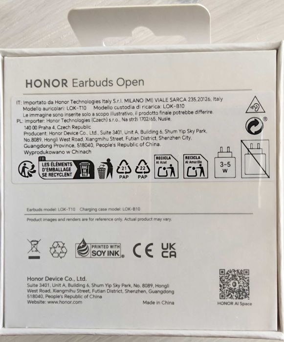 Honor Airbuds Open novos em caixa selada.