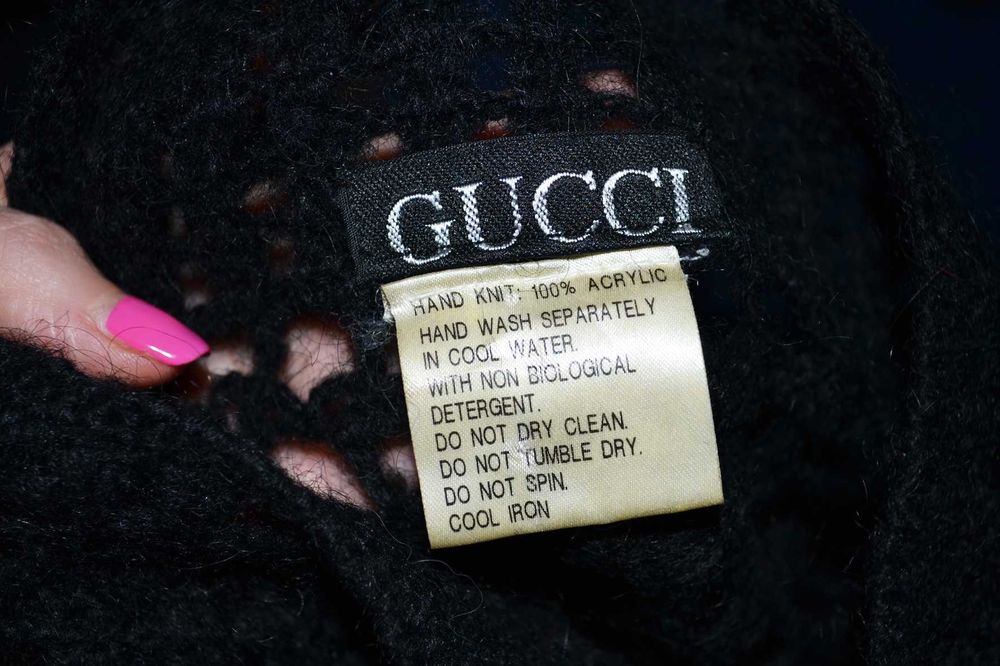 Черный свитер платье в дырку ажурный вязанный Gucci