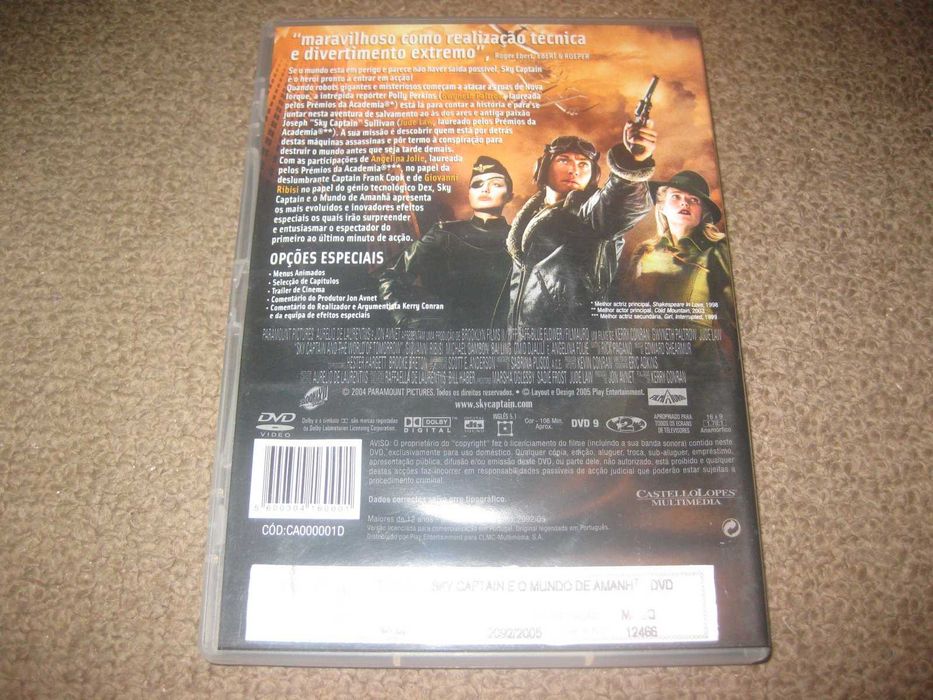 DVD "Sky Captain e o Mundo de Amanhã" com Angelina Jolie
