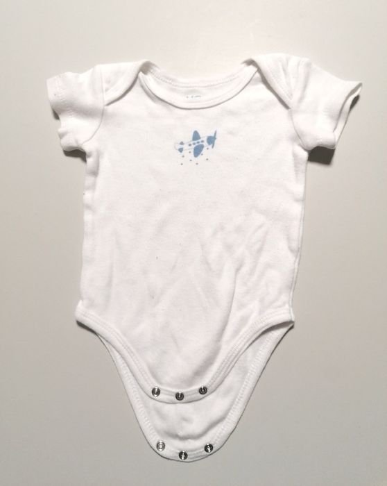Body Branco com avião de Bebé