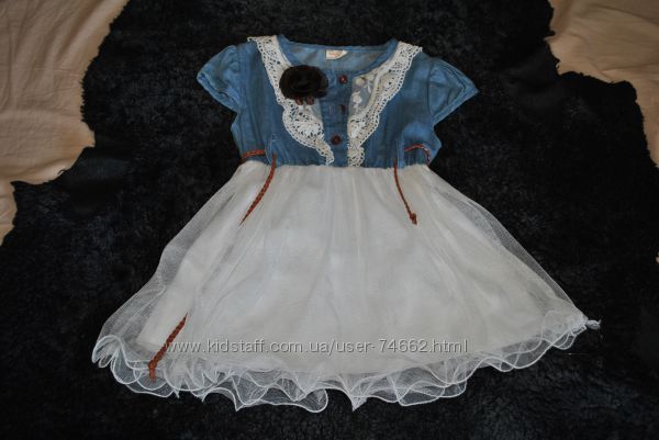 Нарядное платьице на девочку 3-4 лет рост около 90 см Подарок
220₴