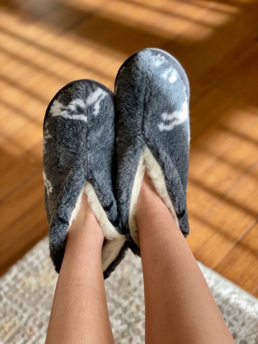 Чуні хутряні, чуні на овчині, взуття для дому